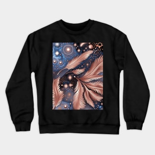 Other Worldly Designs- nebulas, stars, galaxies, planets with feathers Crewneck Sweatshirt